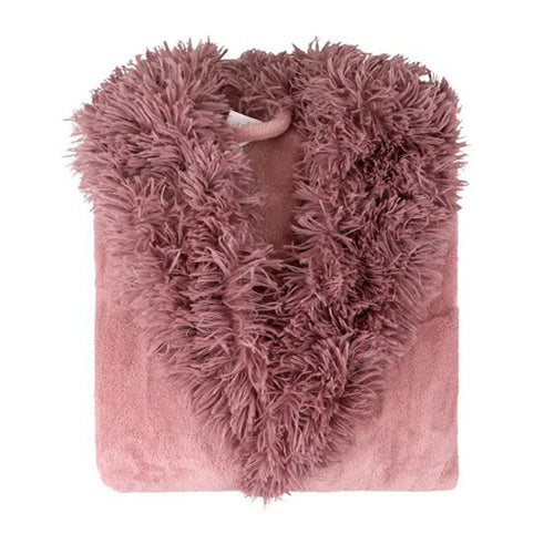 Roupão Infantil Microfibra Atlântica Sofisticata Gola Rosa - G 9 a 12 anos
