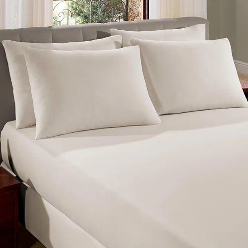 Kit Cama Casal Monte Santo Malha Liso 3 peças - Pérola