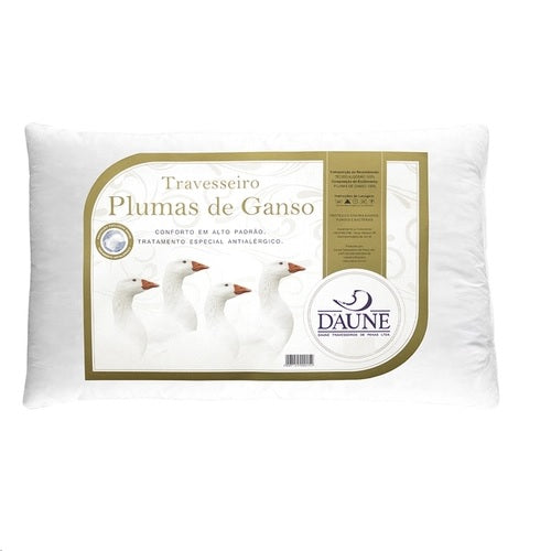Travesseiro Daune 100% Plumas de Ganso 50 x 70cm