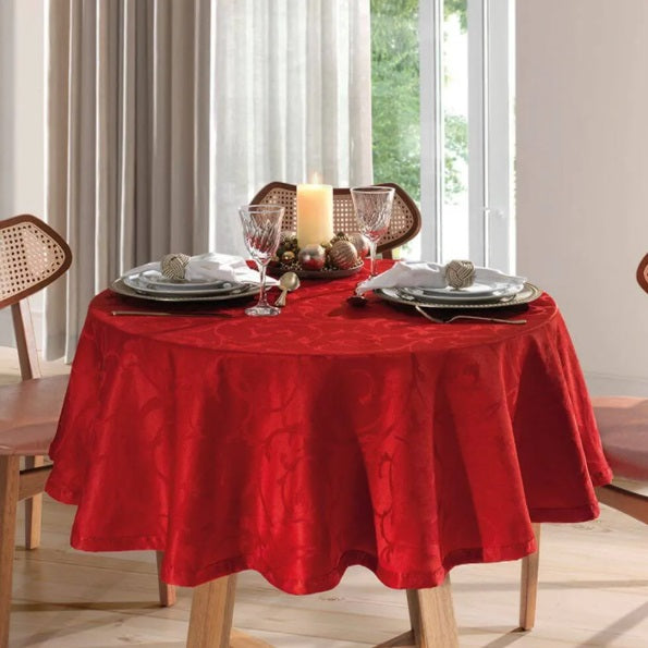 Toalha de Mesa Döhler Requinte - Lisa Vermelha 1,60