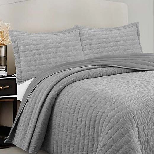 Colcha King Camesa Neo Clássico Rustik - Cinza