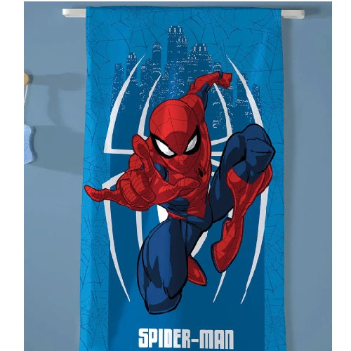 Toalha de Banho Infantil Döhler Felpudo Licenciado - Spiderman Azul 01