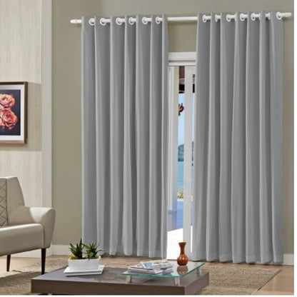 Cortina Pratika Slim Bella Janela Tecido + Blackout 2,60x1,70m - Cinza