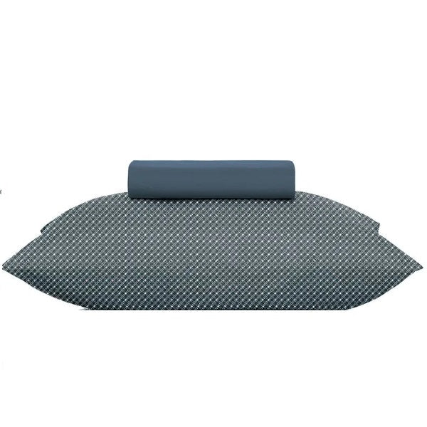 Kit Cama Solteiro Altenburg Toque Acetinado 2 peças - Slim Marinho