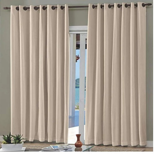 Cortina Pratika Slim Bella Janela Tecido + Blackout 2,60x2,30m - Bege Duna