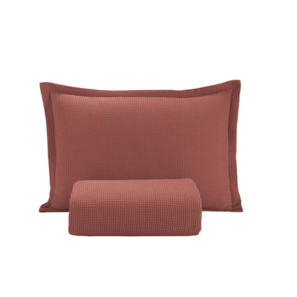 Kit Colcha Solteiro Döhler Piquet Lisa 100% Algodão - Terracota