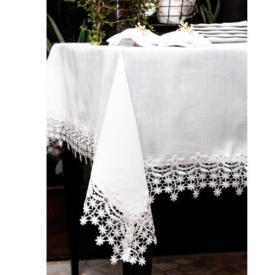 Toalha de Mesa Rafimex Renda - Branca 1,80x2,75m