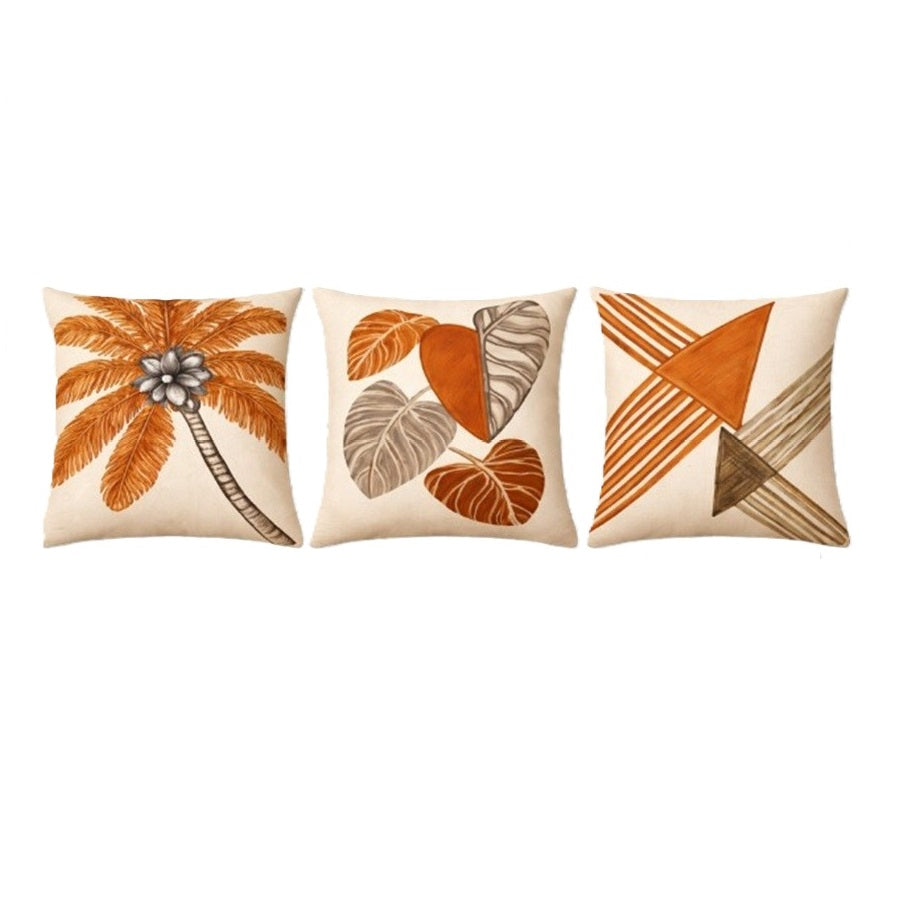 Trio Capas de Almofadas Marwi Linho 45x45 - Coqueiro