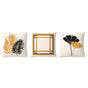 Trio Capas de Almofadas Marwi Linho 45x45 - Folhas Marrom