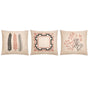 Trio Capas de Almofadas Marwi Linho 45x45 - Folhas Rosê