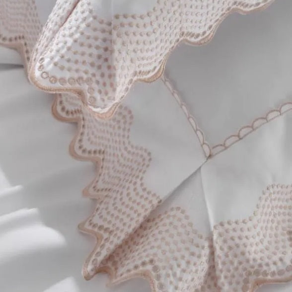 Jogo de Cama Casal 300 Fios Marken Fassi - Turmalina Branco e Rosa