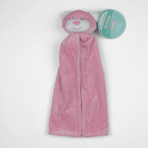 Naninha Bouton Bebê Microfibra - Urso Rosa