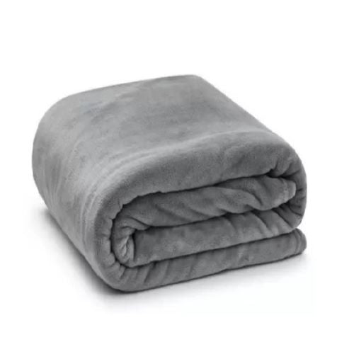 Manta Solteiro Camesa Velour Neo - Cinza