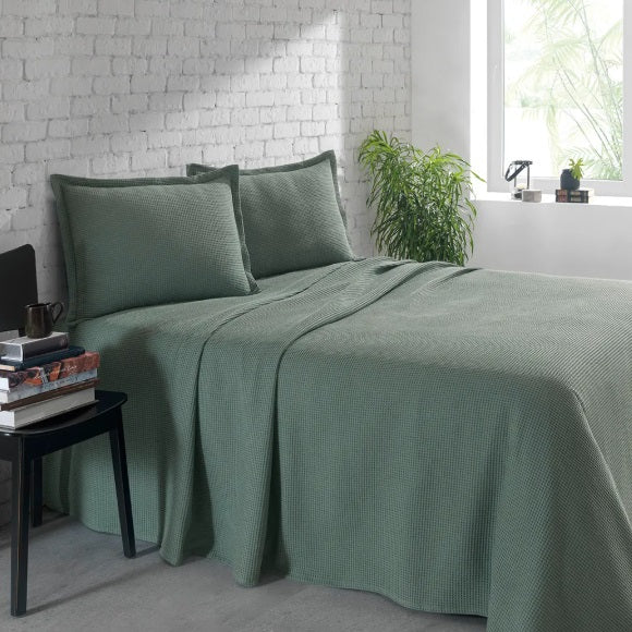 Kit Colcha Solteiro Döhler Piquet Lisa 100% Algodão - Verde