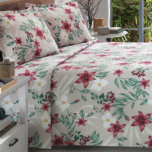 Kit Colcha King Döhler Piquet Estampada 100% Algodão - Virginia