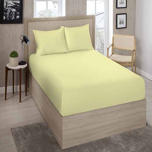 Lençol Solteiro King 1,10 Estamparia - Amarelo