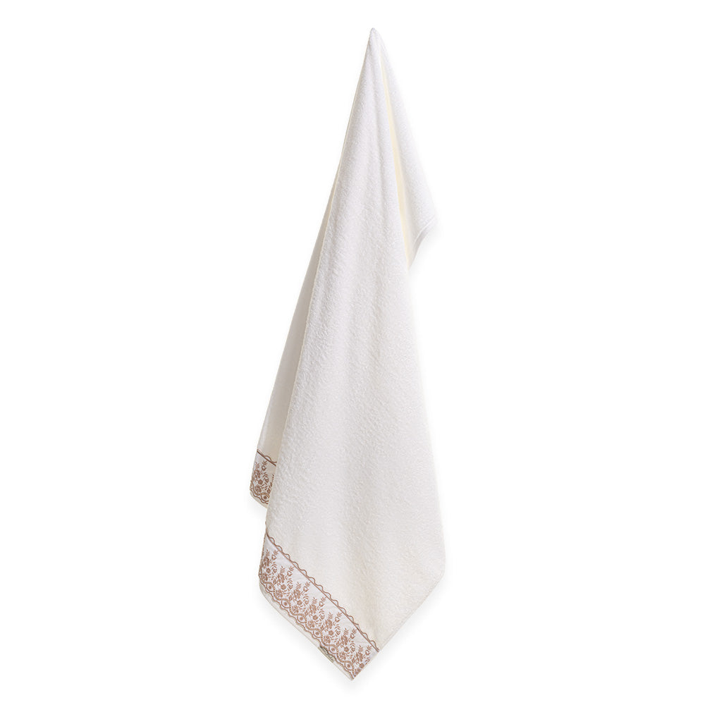 Toalha Rosto Karsten Fio Penteado Bordado - Antônia Branco/Rosa