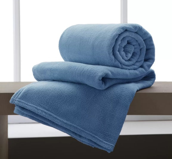 Manta Casal Microfibra Corttex - Azul