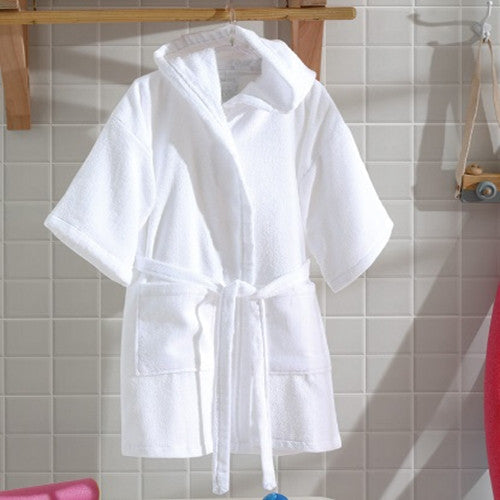 Roupão Infantil Com Capuz Döhler Aveludado - 3 a 6 anos-Branco