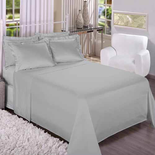 Jogo de Cama Solteiro Monte Santo 200 Fios - Cinza
