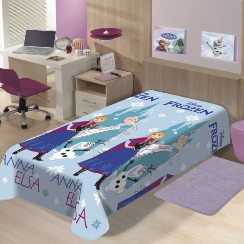 Manta Solteiro Soft Jolitex - Frozen Flocos de Neve