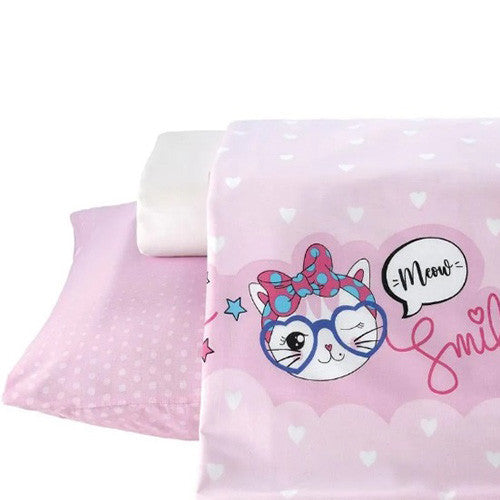 Jogo de Cama Infantil Döhler 130 Fios - Gatinha