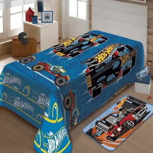Manta Solteiro Microfibra Jolitex - Hot Wheels