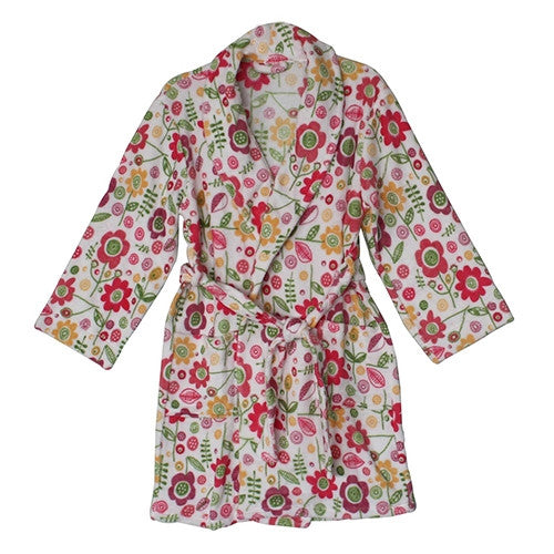Roupão Infantil Camesa Microfibra - Menina 4 a 6 anos - Flowers