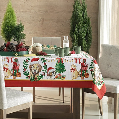 Toalha de Mesa Natal Karsten 100% algodão - Pet Natalino 1,40x2,50m
