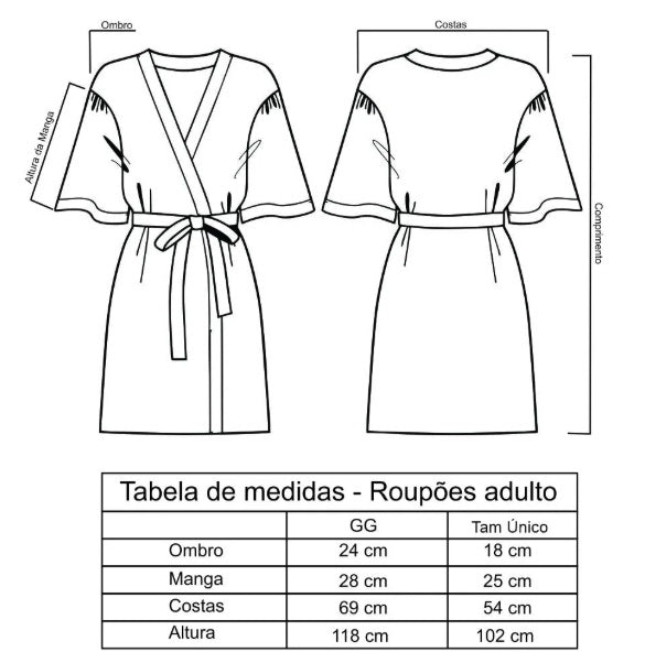 Roupão Unissex Dianneli Felpudo - Cogumelo