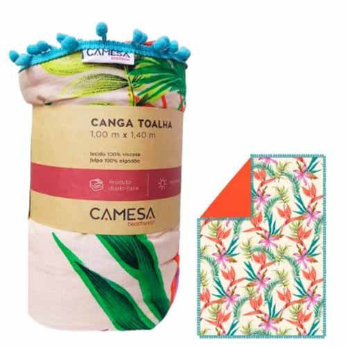 Toalha Canga Camesa Beachwear - Tropical Laranja